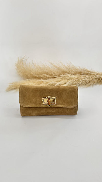 POCHETTE SCAMOSCIATA BAMBOO BEIGE