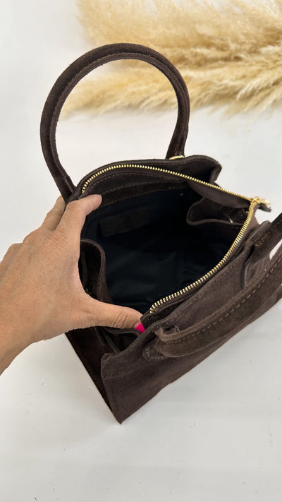 MINI BAULETTO SCAMOSCIATO MARRONE
