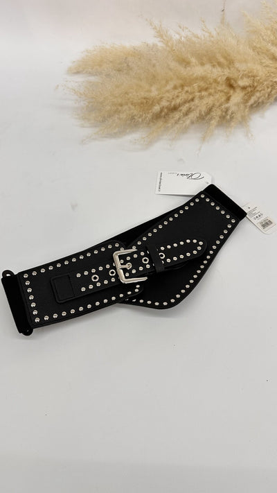 CINTURA INCROCIO CON BORCHIE ARGENTO