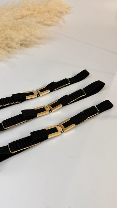 CINTURA ELISABETTA NERA ORO