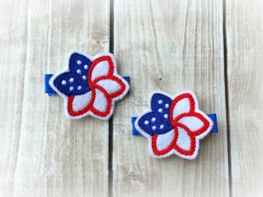 Patriotic Flower Hair Clip
