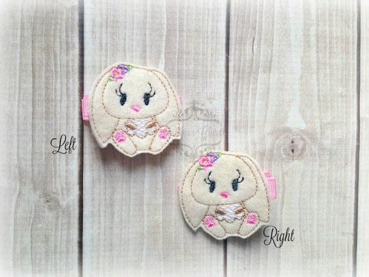 Floral Bunny Hair Clip