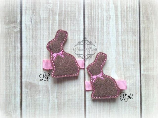 Chocolate Bunny Hair Clip