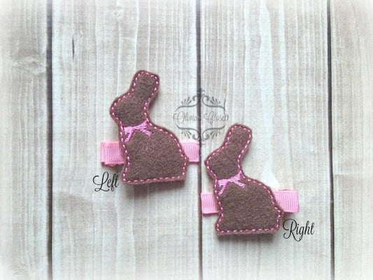 Chocolate Bunny Hair Clip