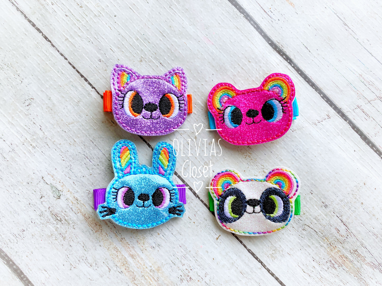 Rainbow Animal Hair clip