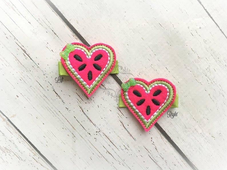 Watermelon Heart Hair Clip