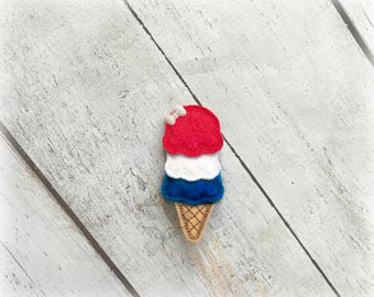 Patriotic ice Cream Hair Clip
