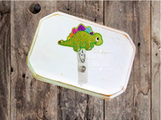 Dinosaur Badge Reel | Stegosaurus Badge Reel