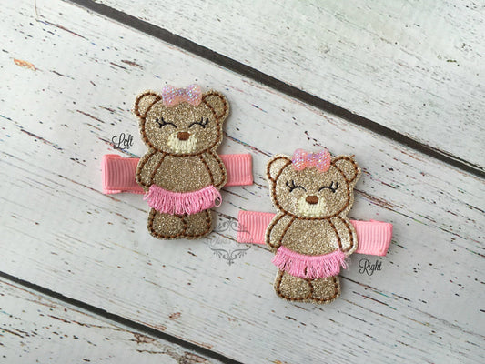 Ballerina Bear hair clip