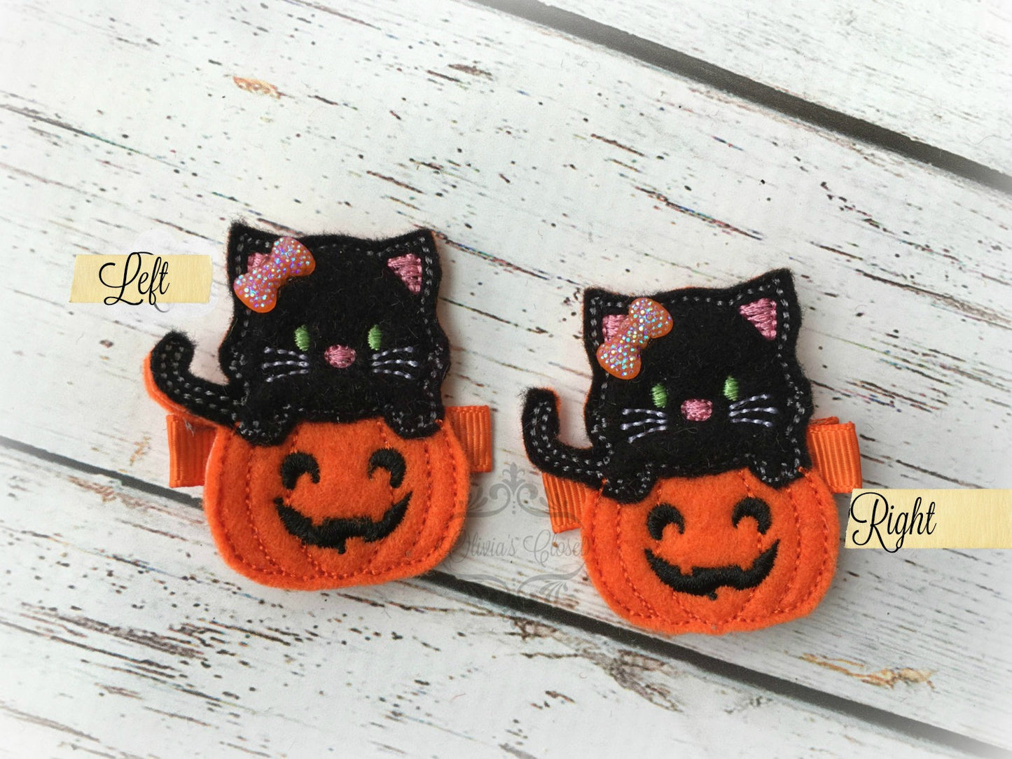 Pumpkin Kitty Hair Clip
