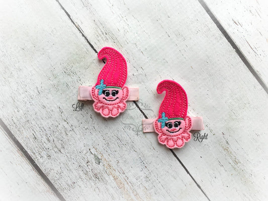 Baby Poppy Troll hair clip