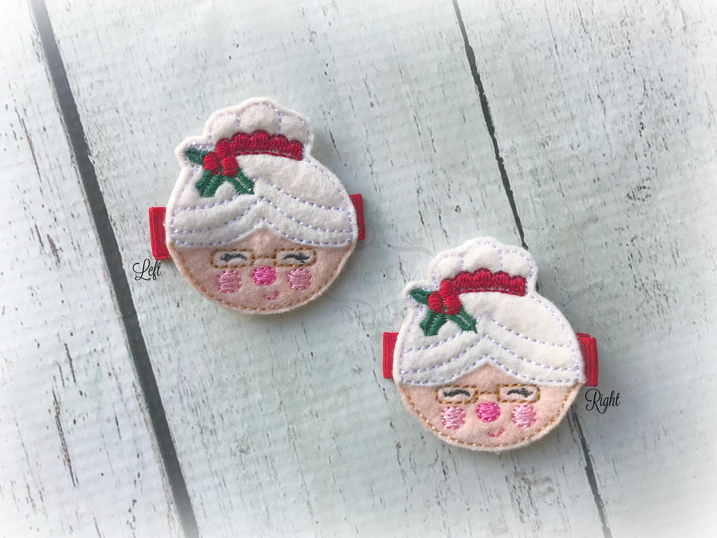 Mrs. Claus hair clip