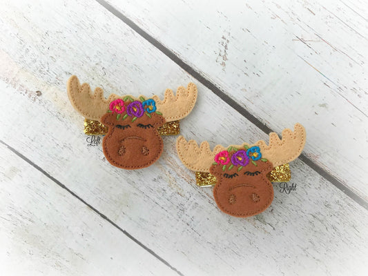 Floral Moose Hair clip