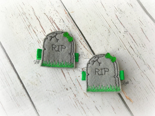 Gravestone RIP Hair Clip