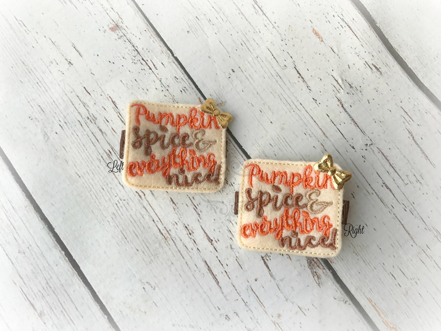 Pumpkin Spice hair clip