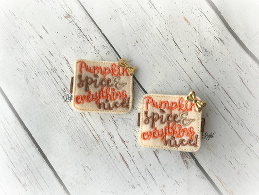 Pumpkin Spice hair clip