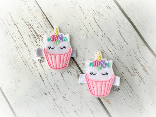Unicorn Cupcake Hair Clip