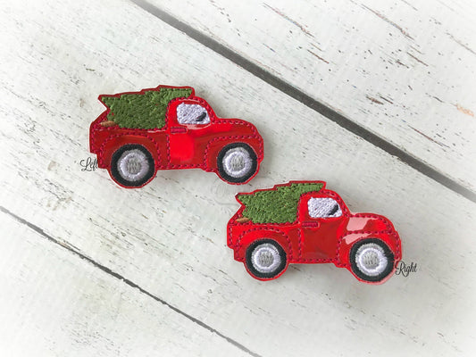 Christmas truck hair clip