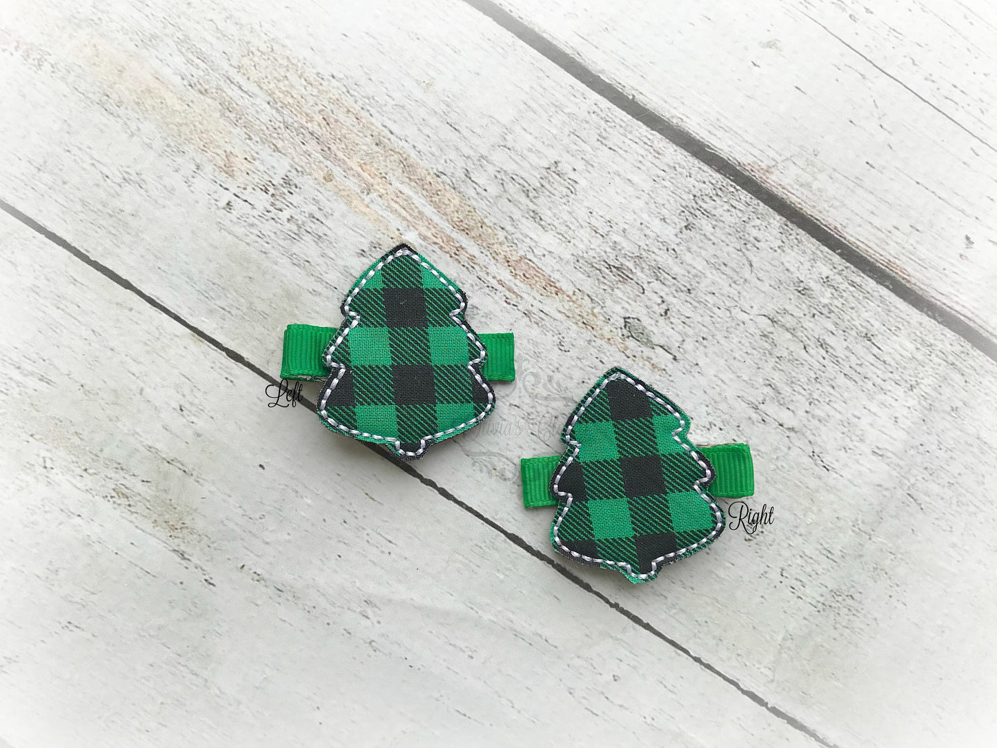 Buffalo Plaid Tree Hair clip