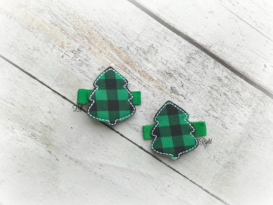 Buffalo Plaid Tree Hair clip
