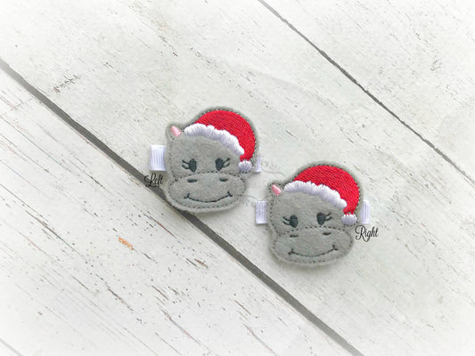 Christmas Hippopotamus Hair Clip