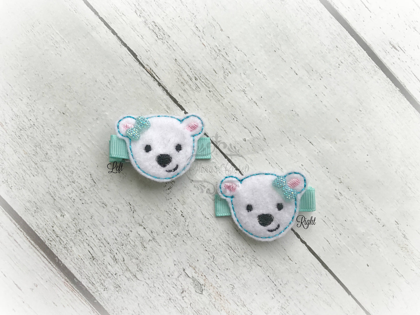 Polar Bear Hair clip