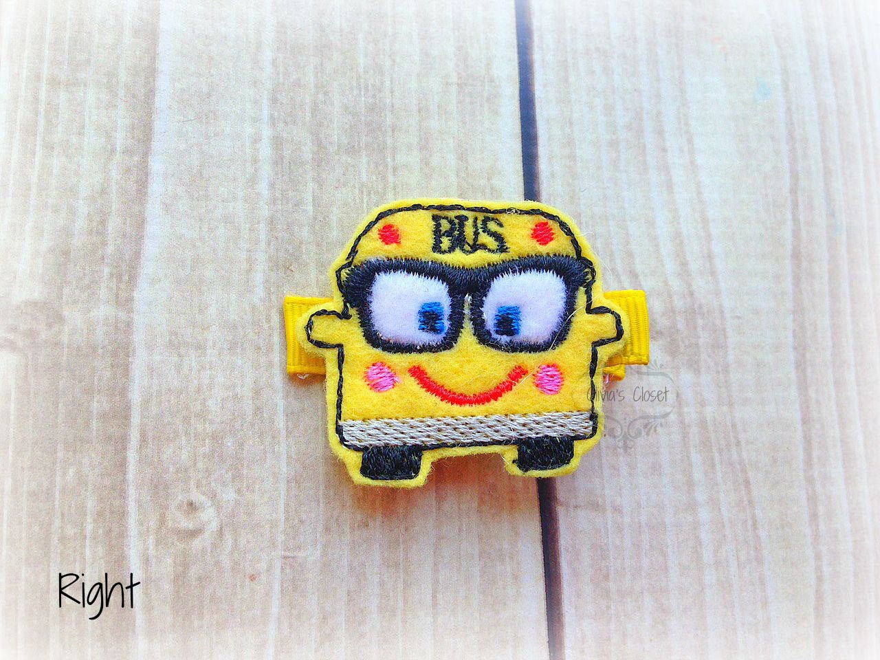 School Bus hair clip