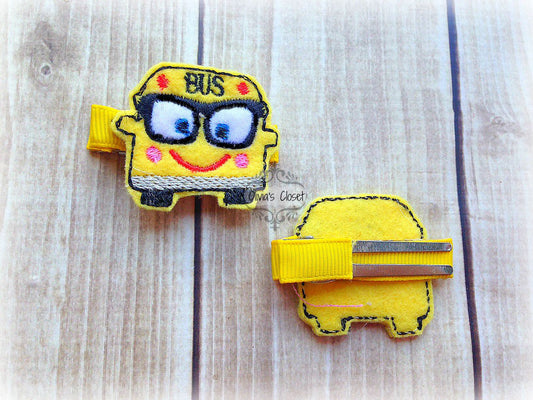 School Bus hair clip