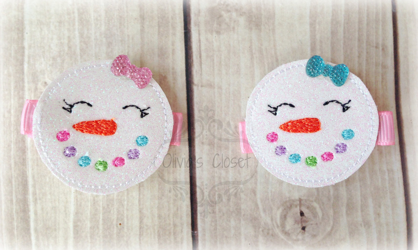 Snowman hair hair clip