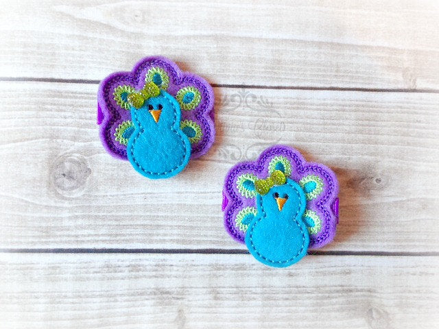 Peacock hair clip