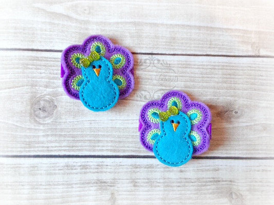 Peacock hair clip
