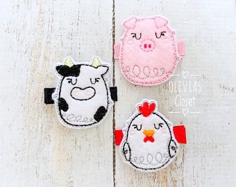 Farm Animals Hair Clip