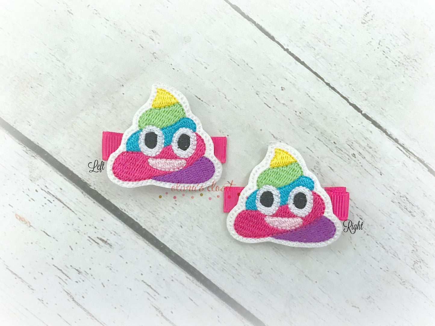 Unicorn poop Hair Clip