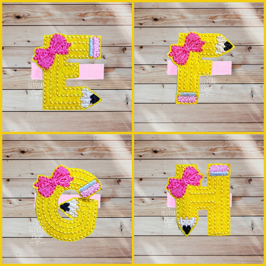 Pencil Letter hair clip