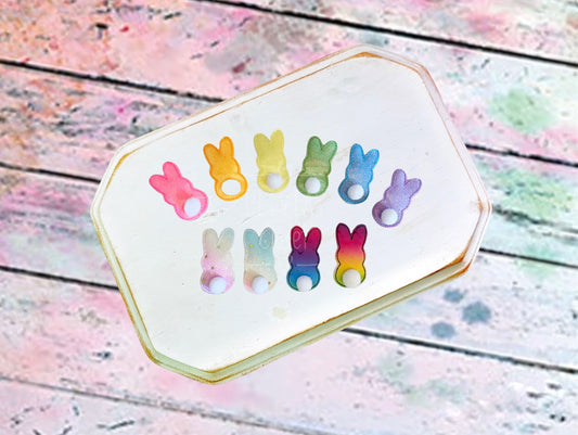 Rainbow Bunny with tail Snap Clips