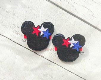 Patriotic Mouse Hair Clip