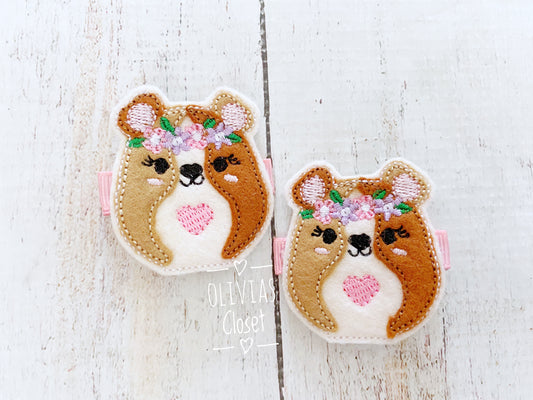 Floral Hamster Hair Clip