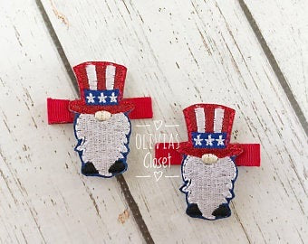 Patriotic Gnome Hair Clip