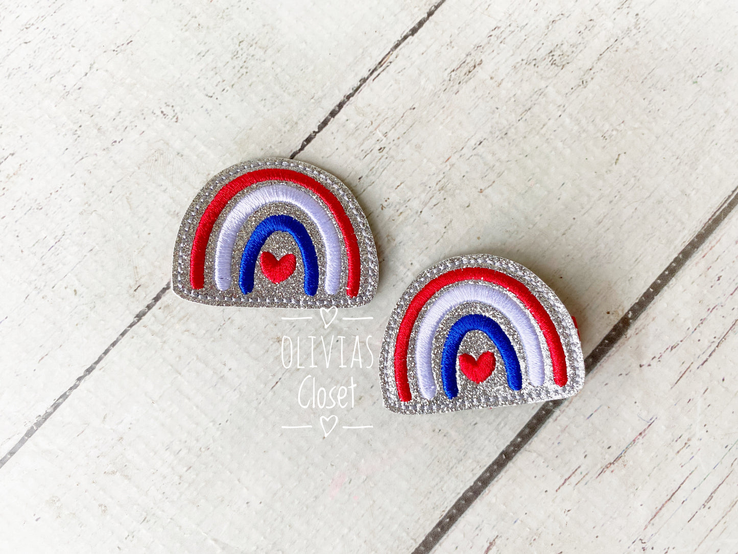 4th of July Rainbow Hair Clip