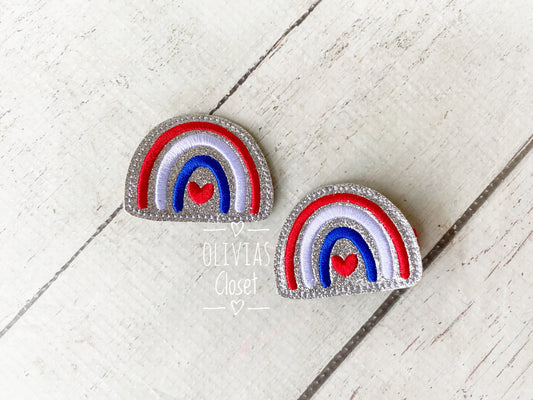 4th of July Rainbow Hair Clip