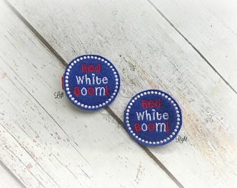 Red White and Boom Hair Clip