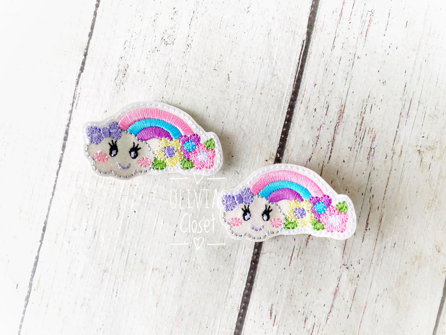 Floral Rainbow Hair Clip