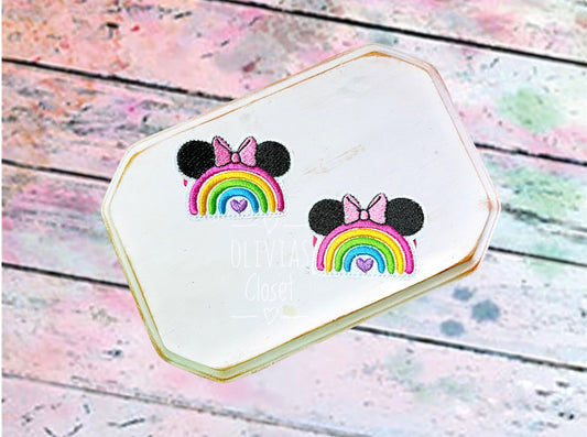 Mouse Rainbow Hair Clip