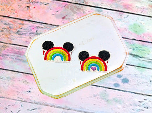 Mouse Rainbow Hair Clip