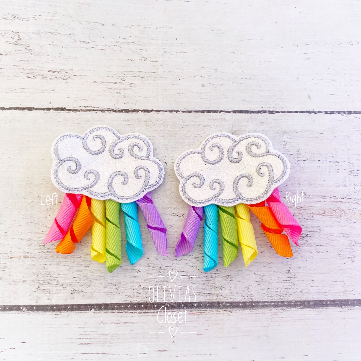 Rainbow Cloud Korker Hair Clip