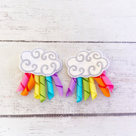 Rainbow Cloud Korker Hair Clip