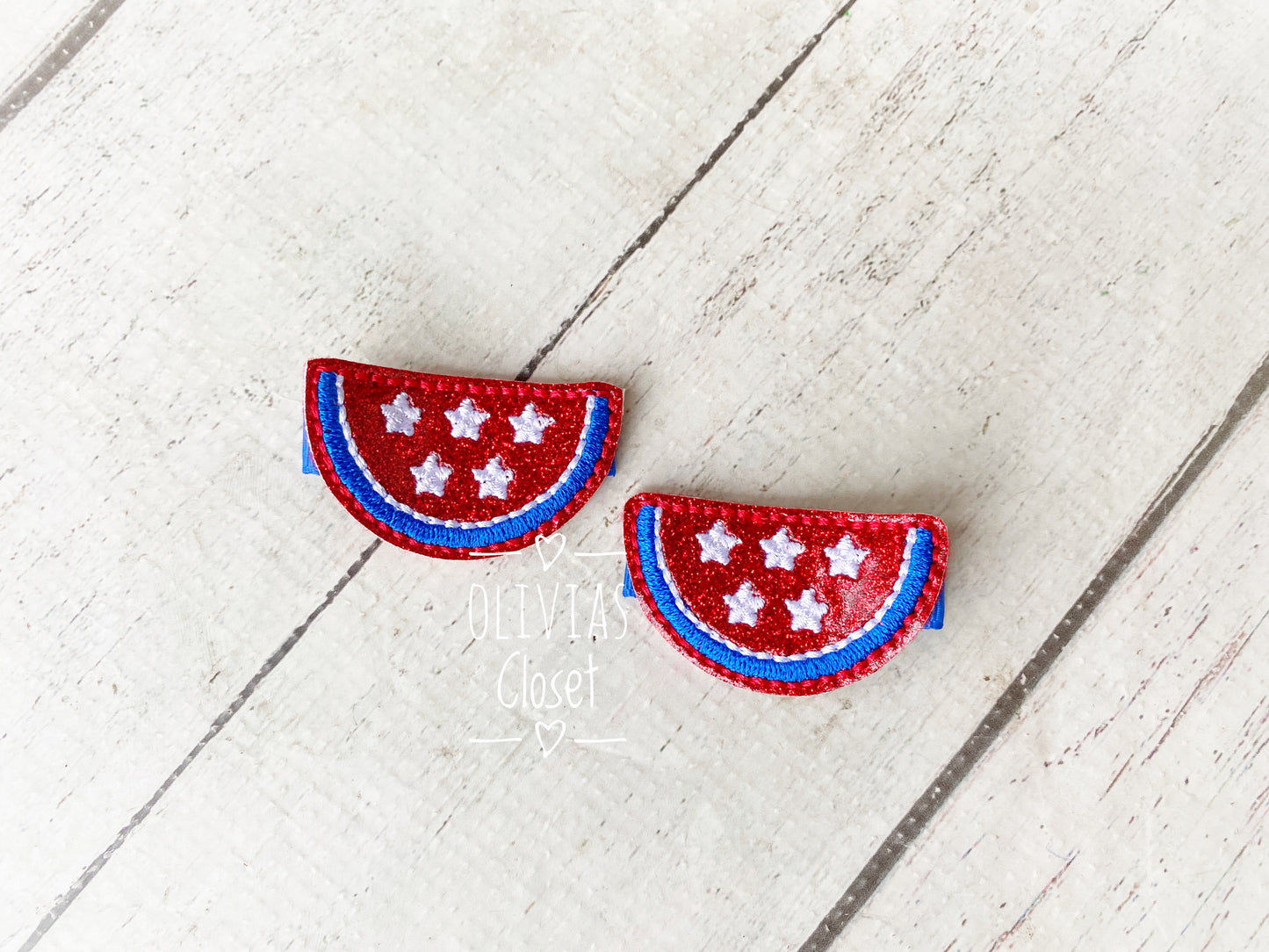Patriotic Watermelon Hair Clip