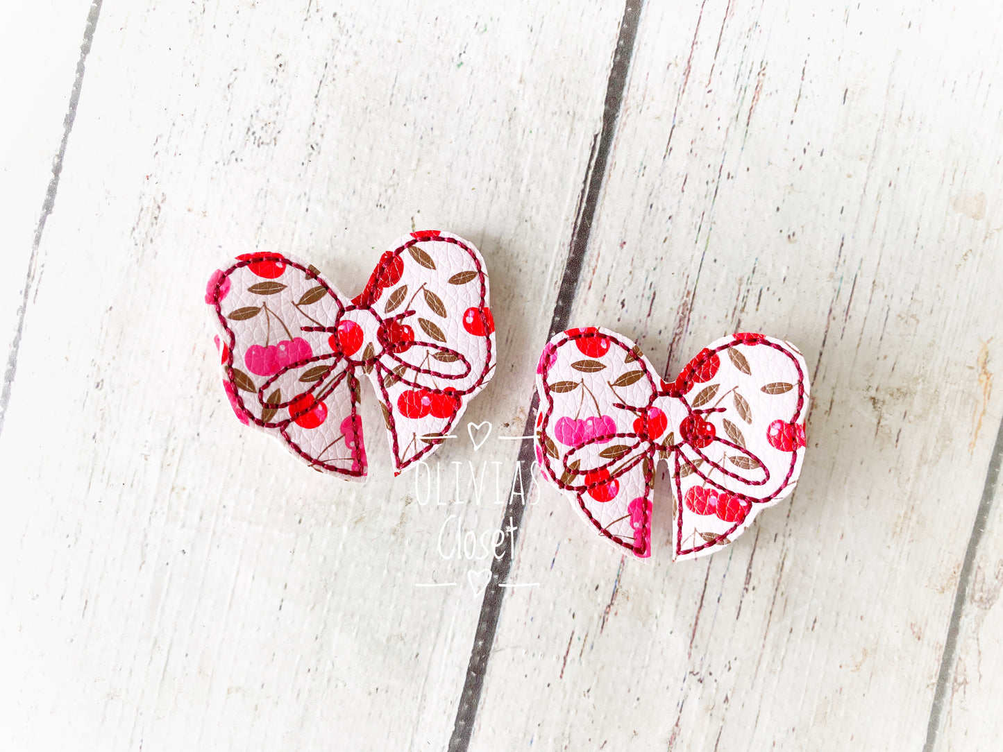 Cherry Bow Hair Clip