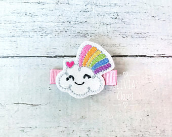 Rainbow Cloud Hair Clip