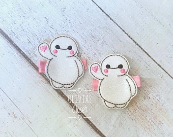 Marshmallow Heart Guy Hair Clip